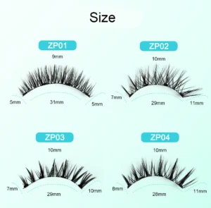 Magnetic eyelashes zp03 wholesale custom glue free lashes 7mm 10mm 29mm with applicator bulk order professional salon supplies oem manufacturer