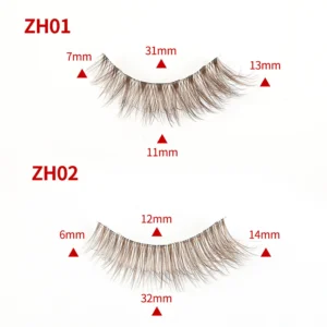 Professional brown eyelash pack wholesale custom 8 pairs natural brown false lashes bulk order beauty salon supplier oem odm manufacturer