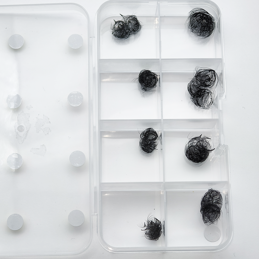 Individual compartment premade fans eyelash extensions loose storage clear case professional beauty