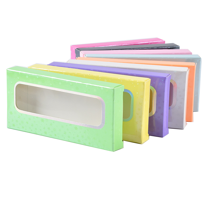Display packaging boxes colorful collection transparent window gift boxes various colors with marble pattern design