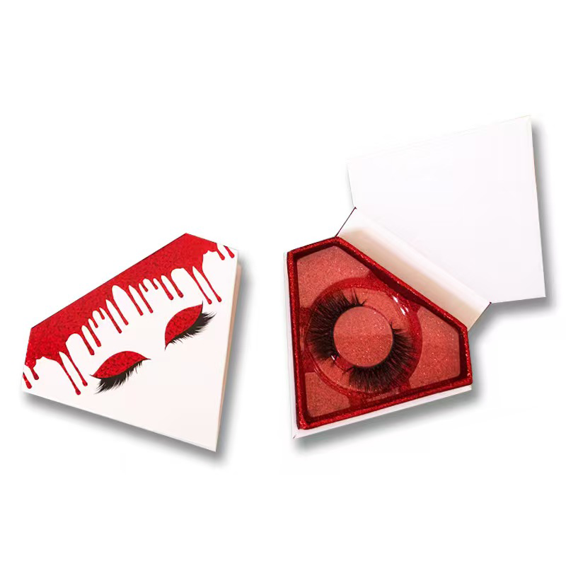 Glitter triangle box geometric packaging sparkle surface black lining mirror modern design gift container