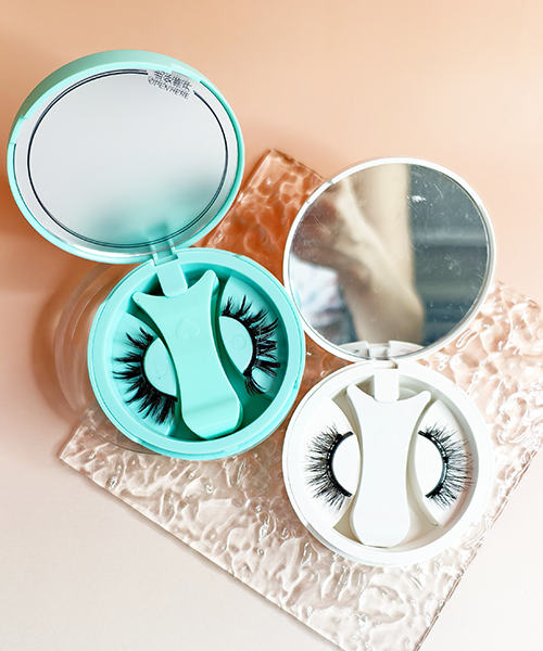 Innovative magnetic eyelash compact mirror case glue free portable lashes wholesale beauty accessories supplies