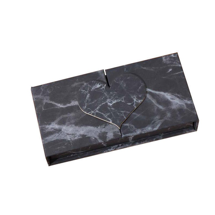 Romantic heart shape window gift box pink marble love theme packaging elegant design luxury pink texture container