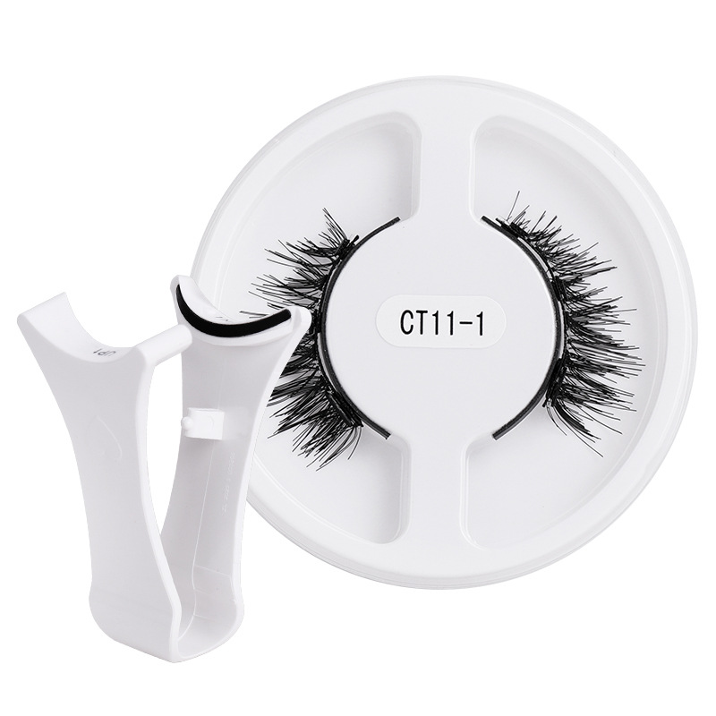 False eyelashes with applicator tool CT11-1 lash tweezers white plastic case strip lashes makeup kit
